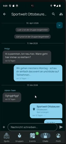 Spot teilen, Position teilen und los